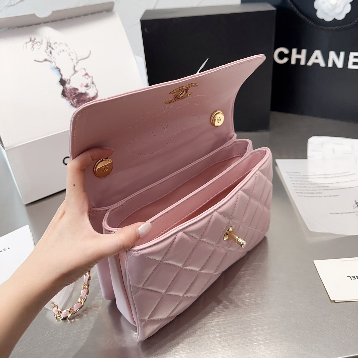 Trendy Flap Bag with Top Handle