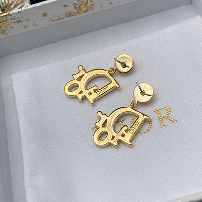 Versatile Crystal Diamond Alphabet Earrings