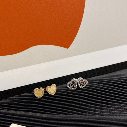 Heart Shaped Diamond Earrings