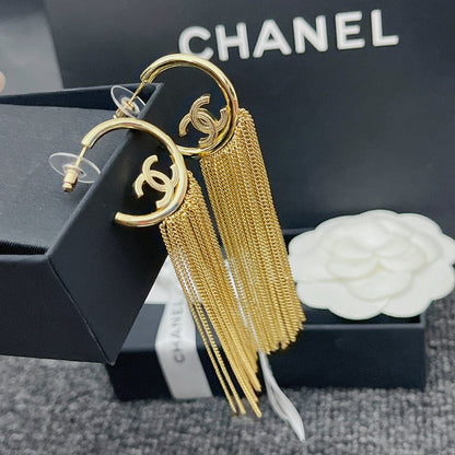 Premium Half Circle Tassel Drop Earrings