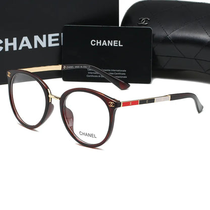 5-Color Oval Stripe Metal Frame Glasses