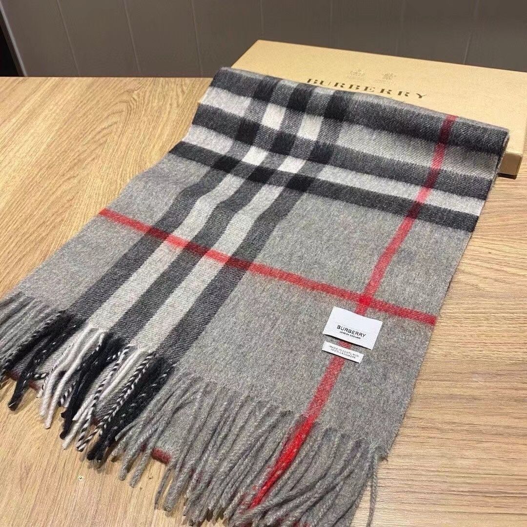 Classic Embroidery Plaid Cashmere Scarf