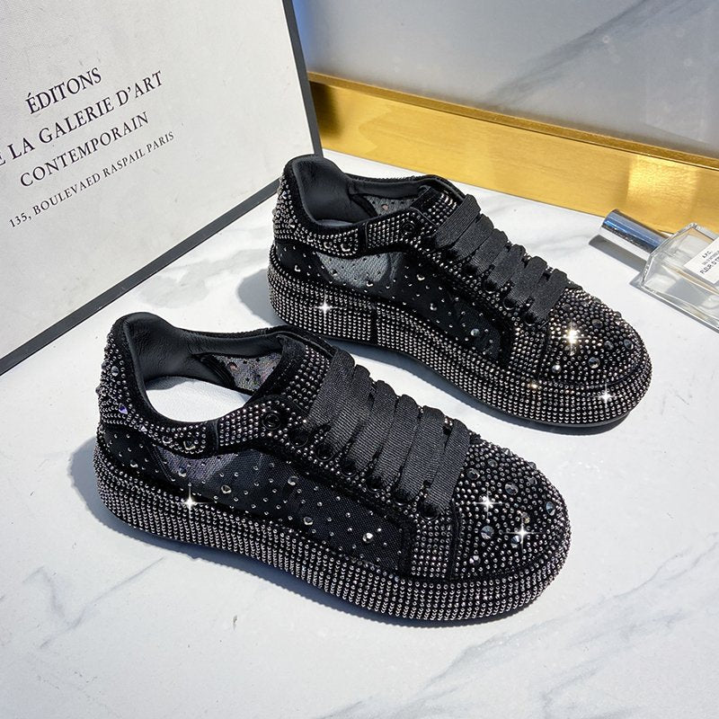 New full diamond mesh Rhinestone casual board shoes