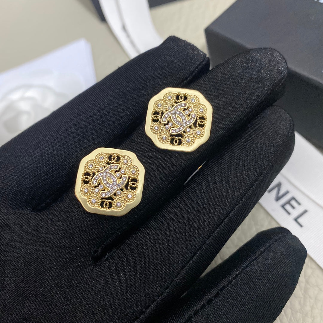 Premium Diamond Flower Stud Earrings