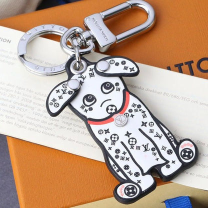 Creative White Spotted Dog Keychain