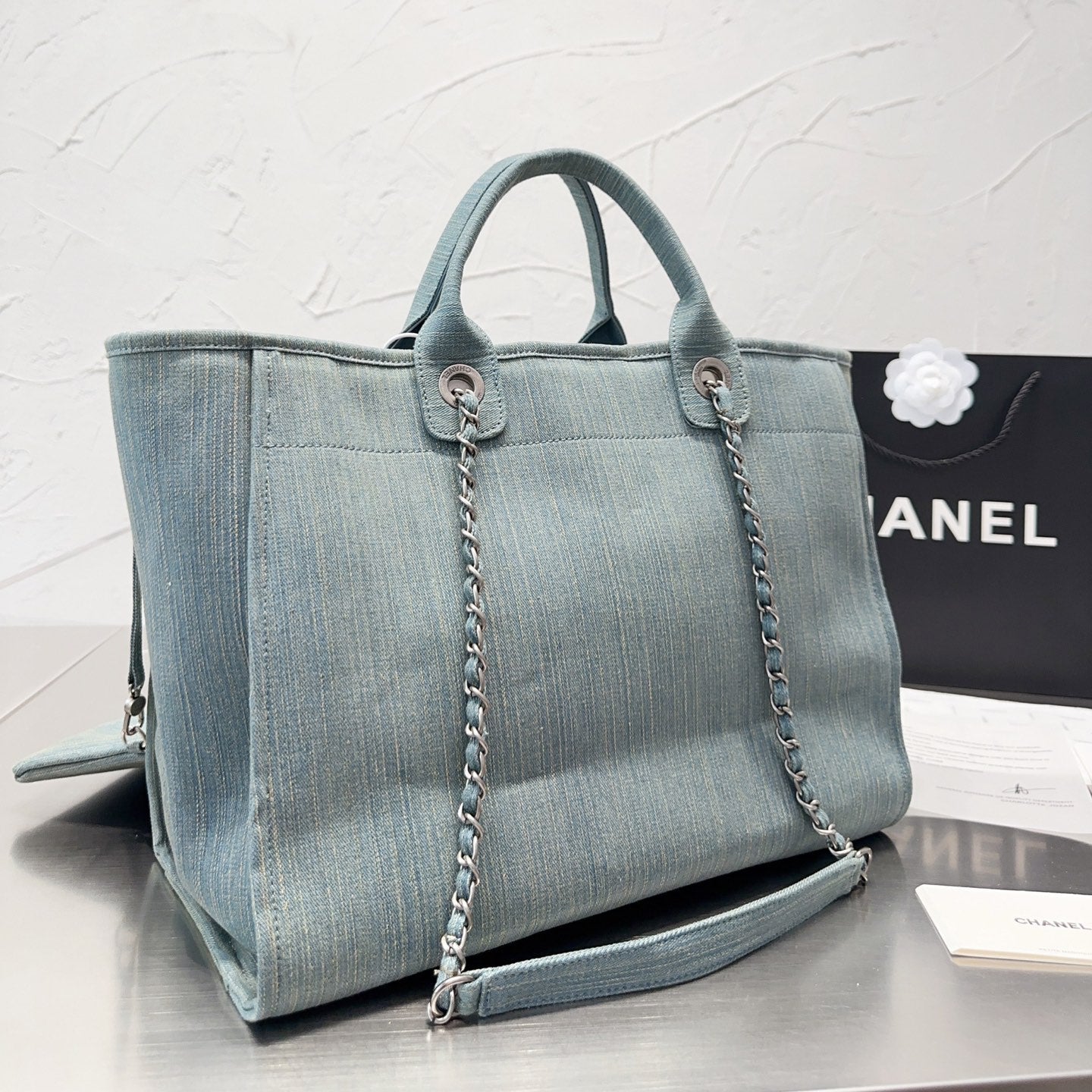 Denim Shopping Beach Bag