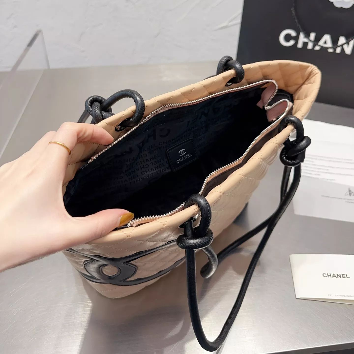 Cambon Leather Tote Bag