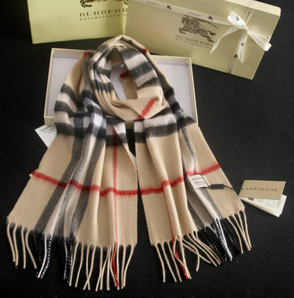 Classic Multi-Color Check Cashmere Scarf