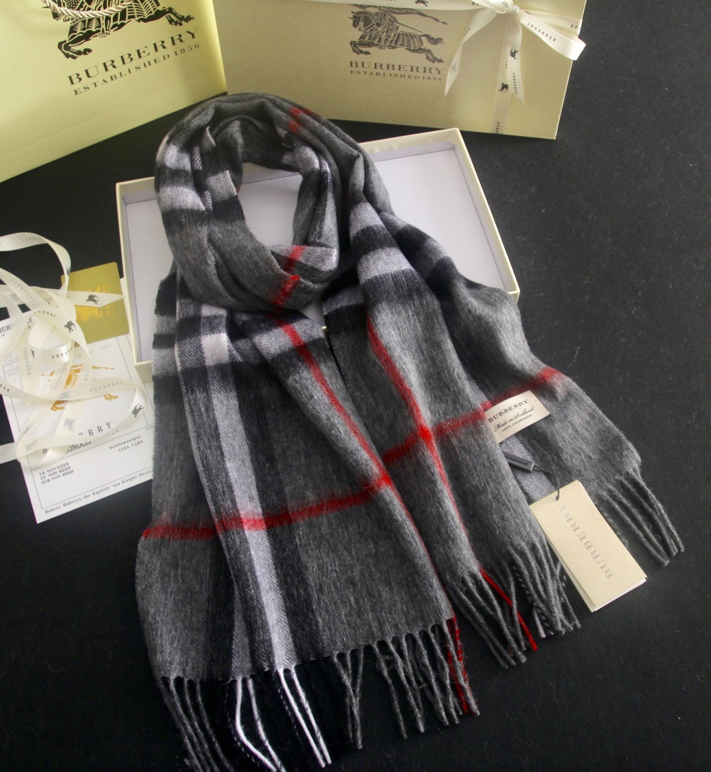 Classic Multi-Color Check Cashmere Scarf