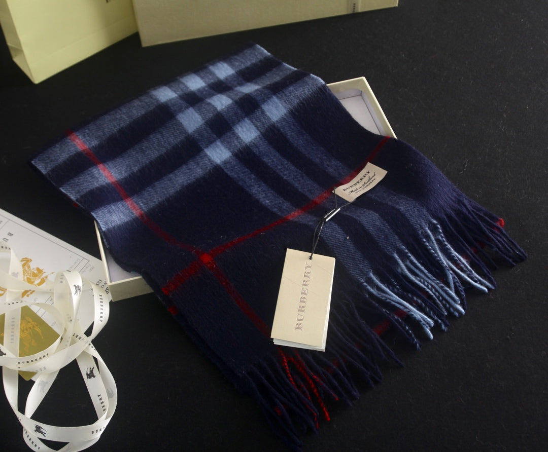 Classic Multi-Color Check Cashmere Scarf