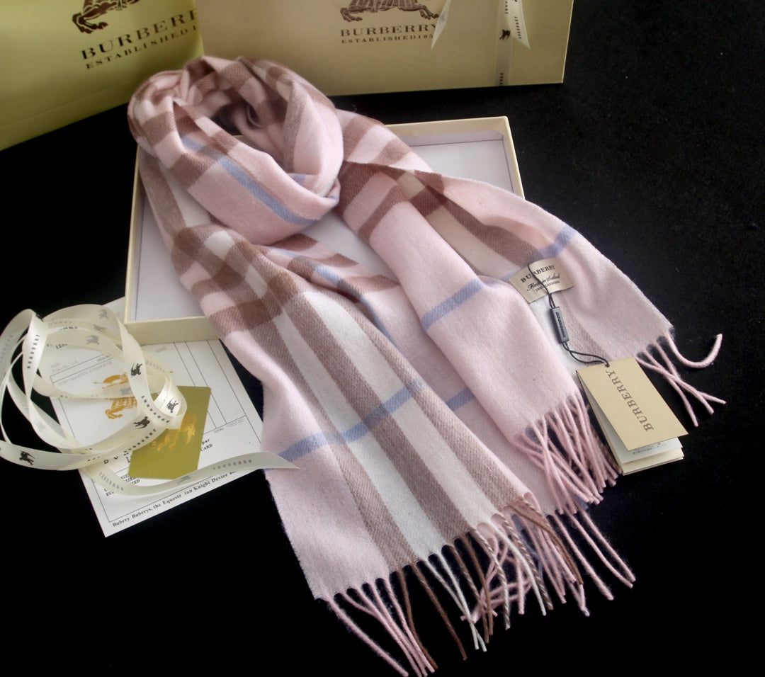 Classic Multi-Color Check Cashmere Scarf