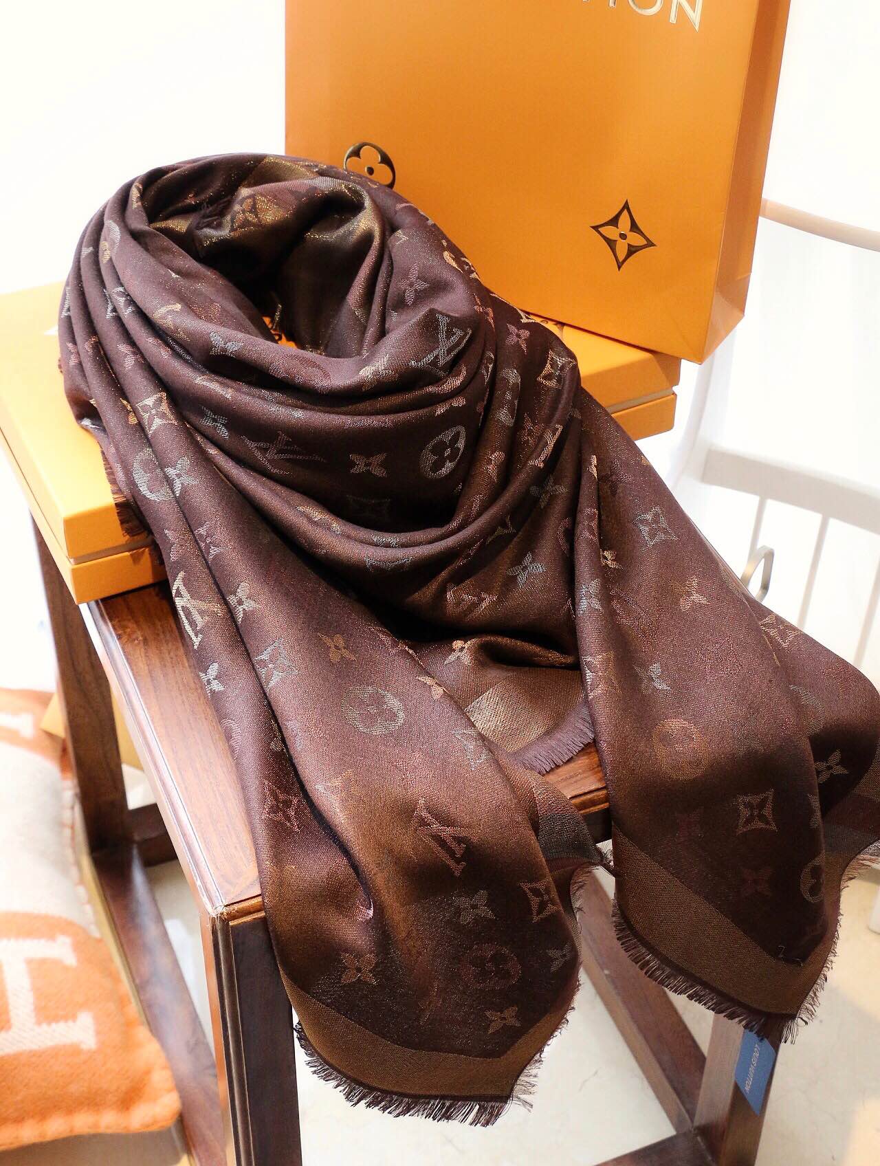 Shine Monogram Cashmere Scarf