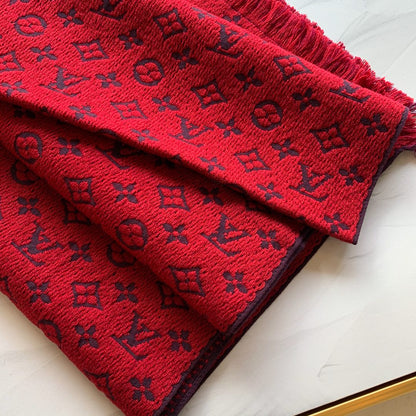 Unisex Embossed Wool Scarf