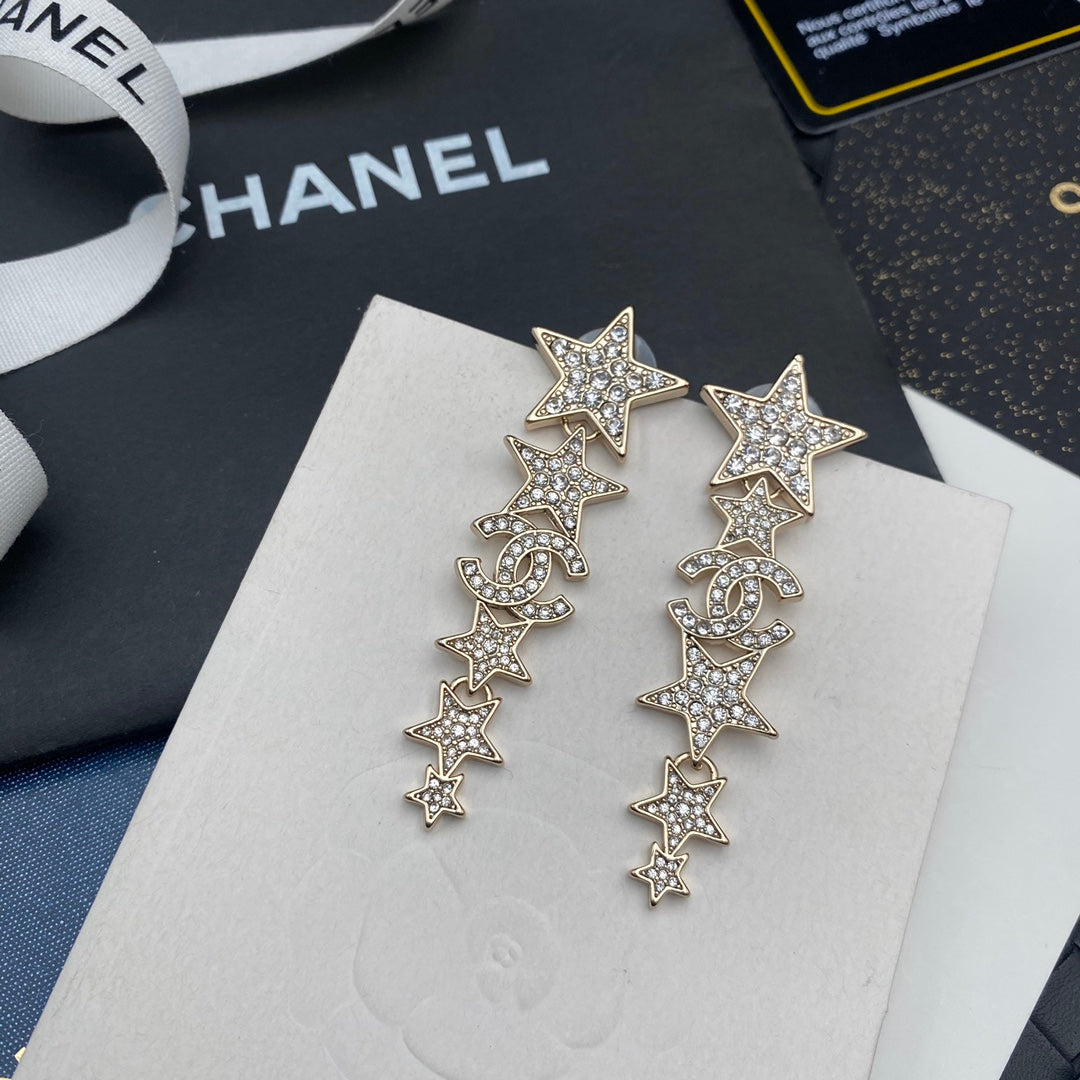 Star Diamond Pendant Earrings