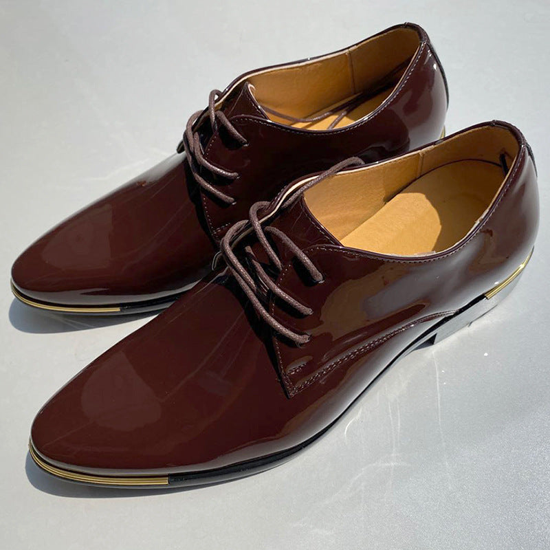 Mens Pointed Toe Vintage English Leather Shoes