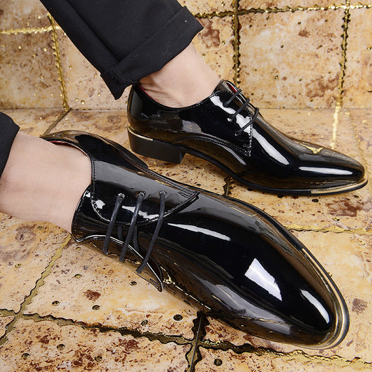 Mens Pointed Toe Vintage English Leather Shoes