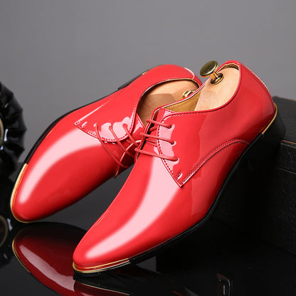 Mens Pointed Toe Vintage English Leather Shoes