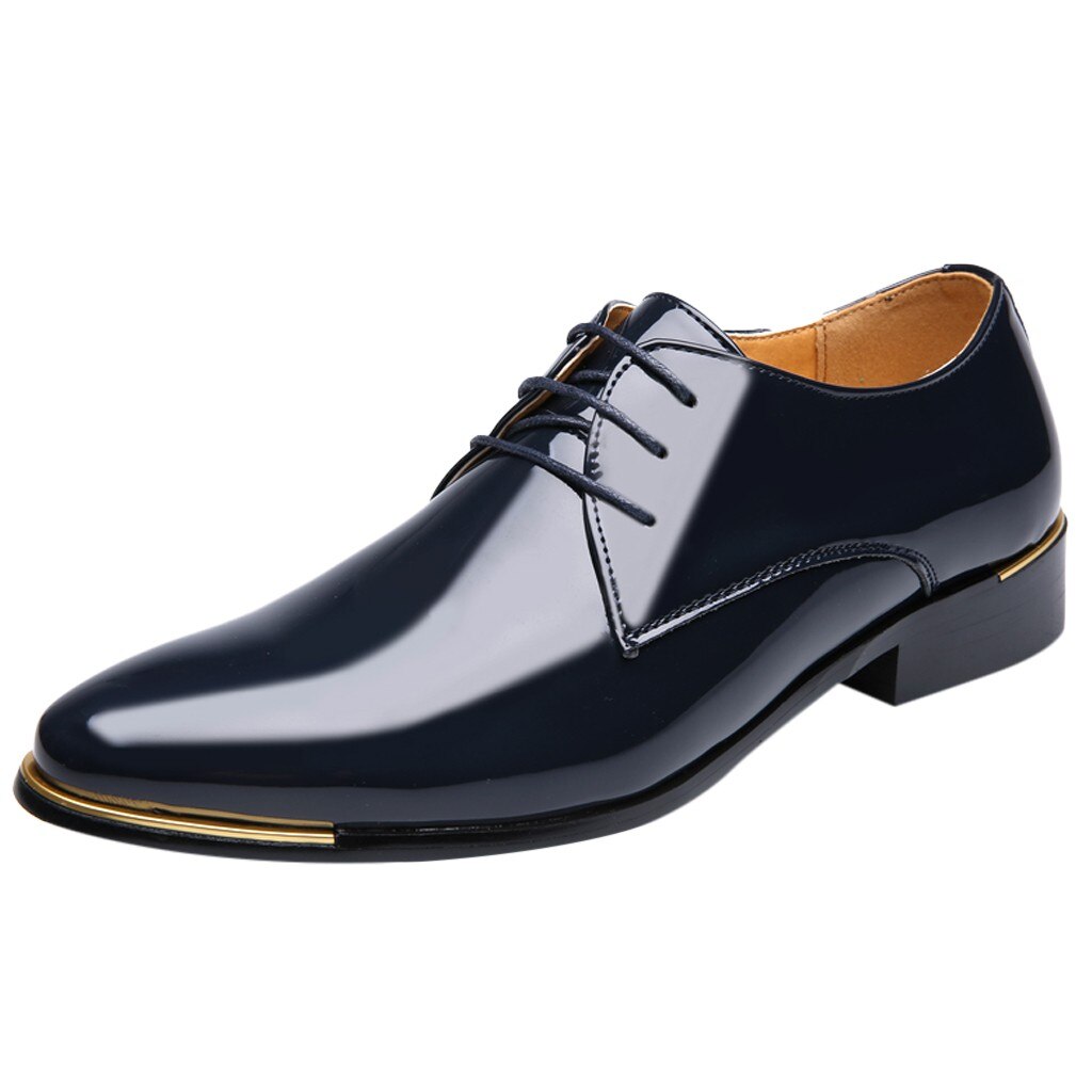 Mens Pointed Toe Vintage English Leather Shoes