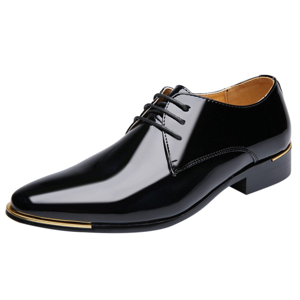 Mens Pointed Toe Vintage English Leather Shoes