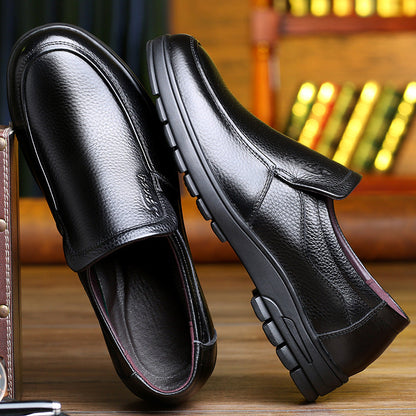 Spring Breathable Leather Shoes Men's Leather Soft Bottom Non-slip Casual Men's Shoes