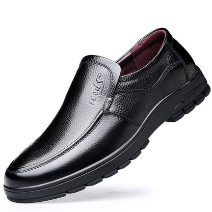 Spring Breathable Leather Shoes Men's Leather Soft Bottom Non-slip Casual Men's Shoes