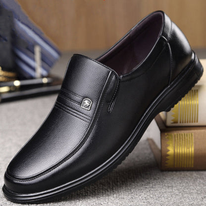 Men's Leather Shoes Leather Breathable Casual Soft Bottom Non-slip Shoes Thick Bottom Business Men's Shoes