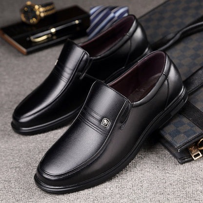 Men's Leather Shoes Leather Breathable Casual Soft Bottom Non-slip Shoes Thick Bottom Business Men's Shoes