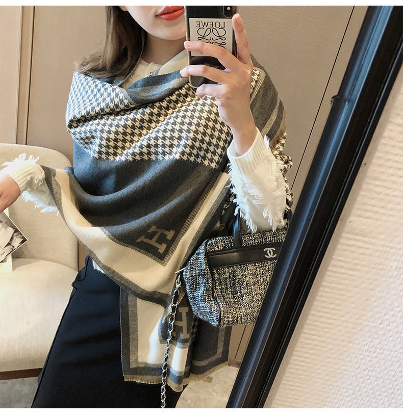 Cashmere warm thickened shawl scarf