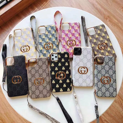 Fashion Electroplated Gold Edge Leather Case