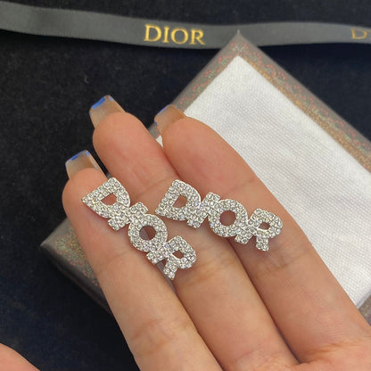 Letter Full Diamond Earrings