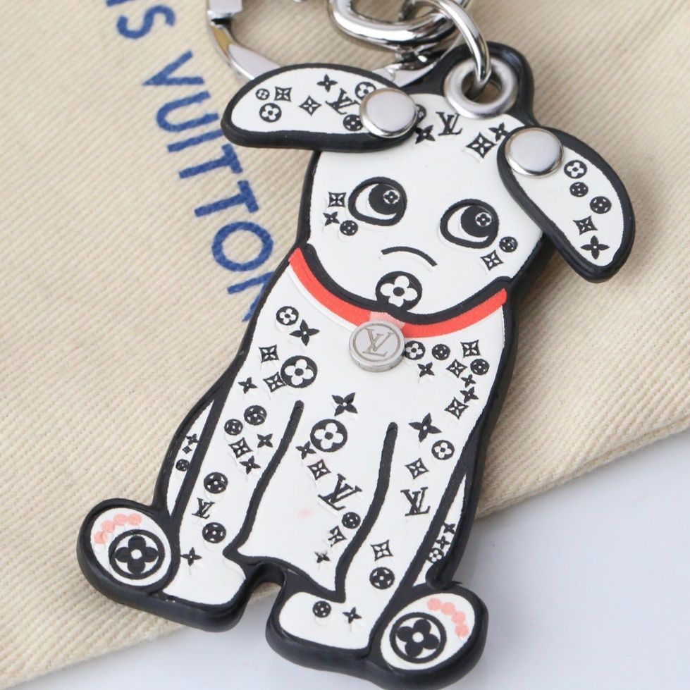 Creative White Spotted Dog Keychain