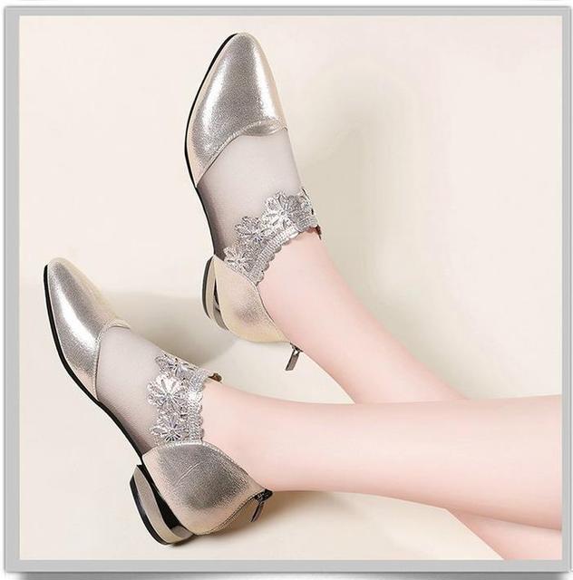 New comfortable and versatile flat mesh stiletto women's shoes