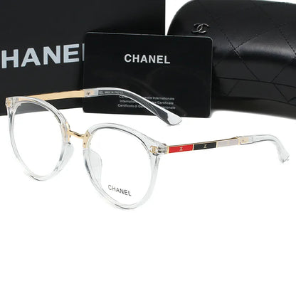 5-Color Oval Stripe Metal Frame Glasses