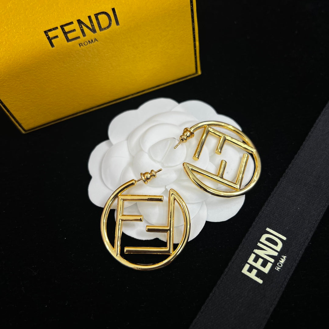 Gold Letter Big Hoop Earrings