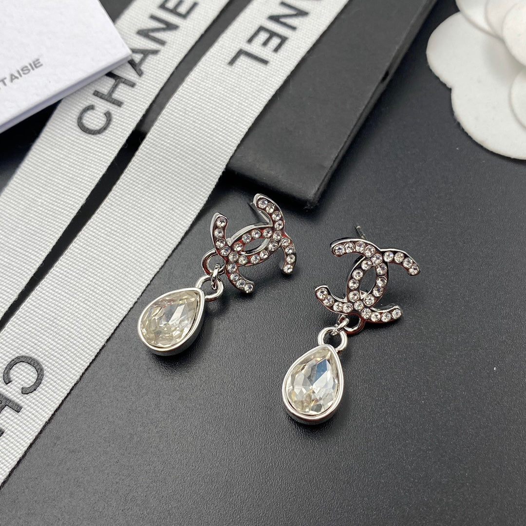 Sparkling Diamond Drop Earrings