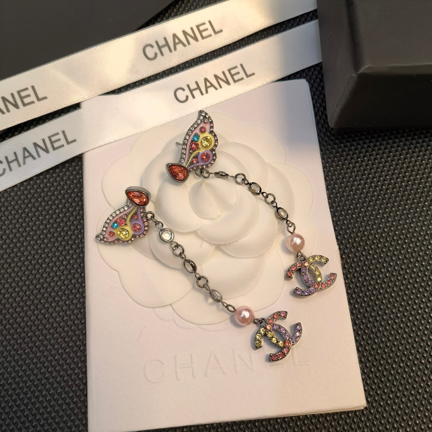 Colorful Crystal Butterfly Earrings