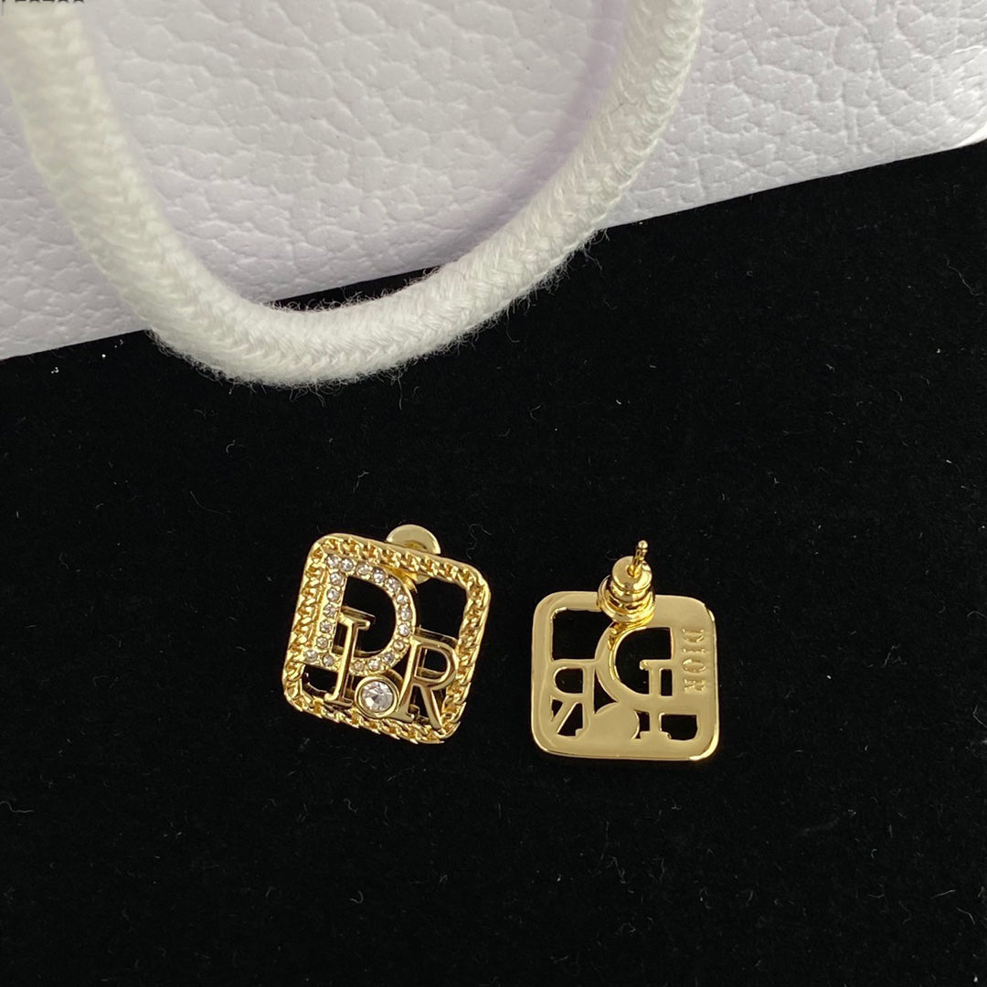 Versatile Letter Square Stud Earrings