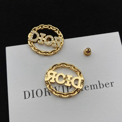 Diamond Cutout Oval Earrings