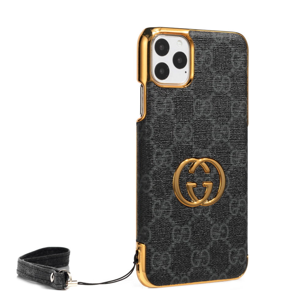 Fashion Electroplated Gold Edge Leather Case