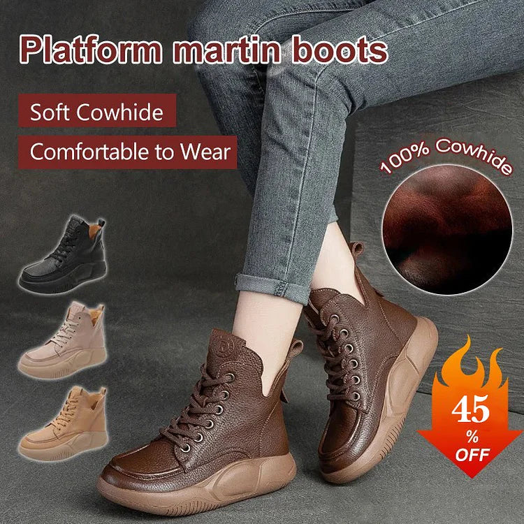 Women's High-top Thick-soled Martin Boots