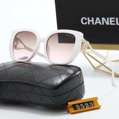 4 Colors Fashion Rhinestone Letter Print Polarized Sunglasses