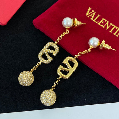 Luxurious Full Diamond Pearl Earrings