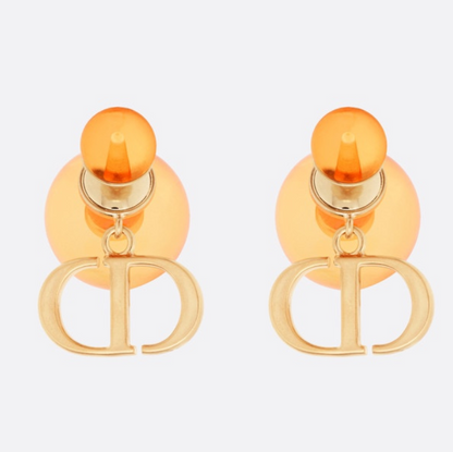 Orange Ball Stud Earrings