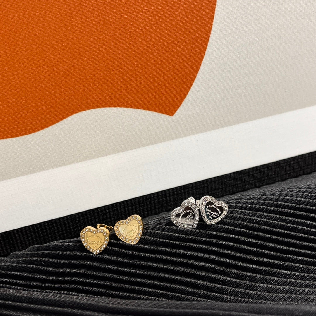 Heart Shaped Diamond Earrings