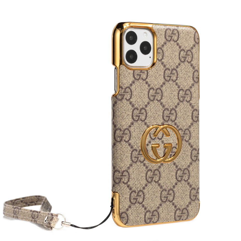 Fashion Electroplated Gold Edge Leather Case