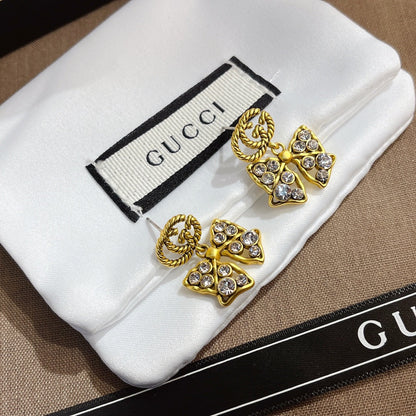 Diamond Bow Earrings