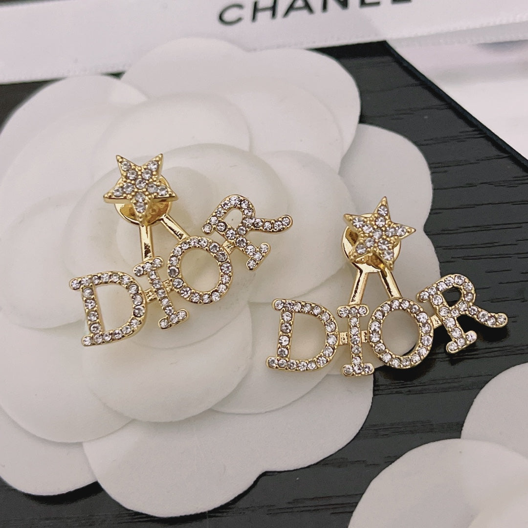 Zircon Star Letter Earrings