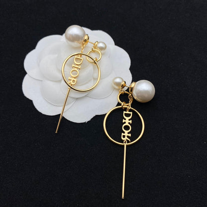 Personalized Pearl Alphabet Long Earrings