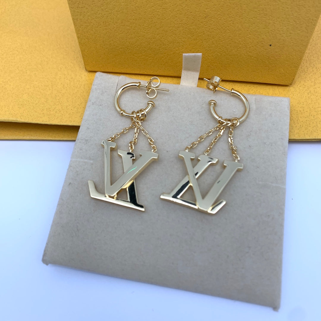 Simple Letter Logo Earrings