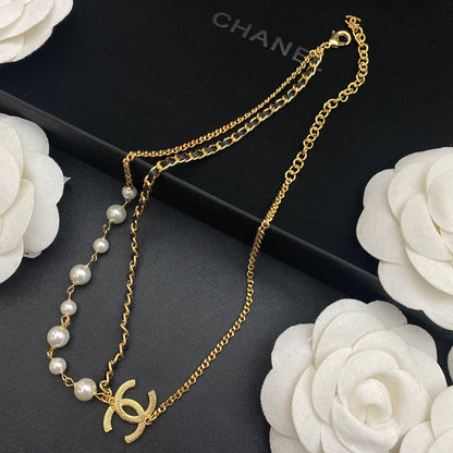 Vintage Fashion Pearl Gold Plated Necklace